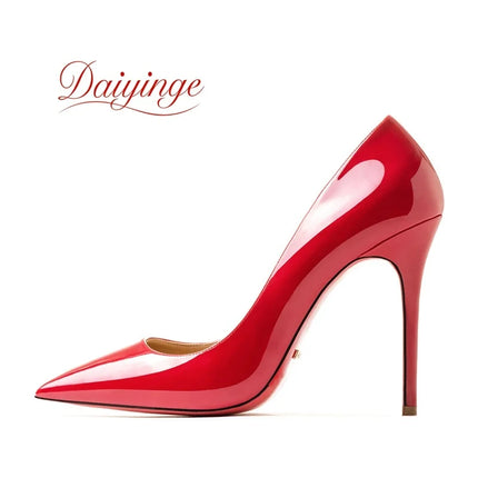 Elegant Woman Heeled Shoes 2026 Trend Luxury Red Bottoms High Heels Pointed Toe Stiletto Pumps 12 cm Party Dress Wedding Shoes