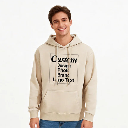 High Quality Custom Hoodie Cotton Sweatshirt Print Embroidery Brand Logo Text Photo Design Men Women Famliy Team Clothing 300g