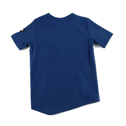 AA-boys and girl t-shirt asymmetrical bottom striped pocket set outfit family matching boy shirt clothes short and long sleeves