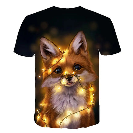 2024 Summer Children 3D Cartoon T-shirt for Boy Animal Printing Dinosaur Shark Boys T Shirt Girls Tops Tees Cartoon Kids Clothes