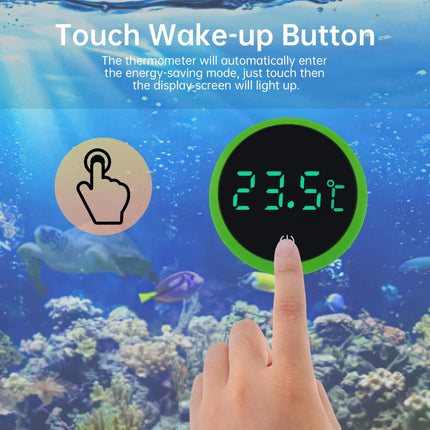 Cordless White / Green / Black Degree Celsius Digital Thermometer, LED Display Fish Tank Thermometers