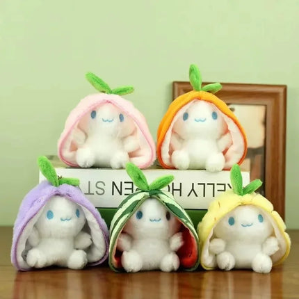 Funny Strawberry Carrot Rabbit Plush Toys Stuffed Into Fruit Transform Soft Animals Bunny Doll For Boys Girls Birthday Gift