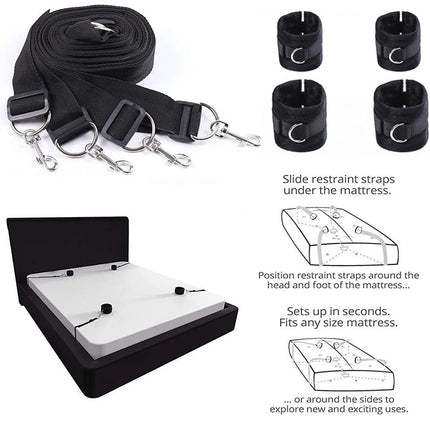 Sexual Bondage Restraints BDSM Bed Sex Toy Adjustable Handcuffs Wrist and Ankle Cuff Restraints Erotic Couple Games Gear Kit