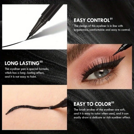 Brown Liquid Eyeliner Ultra-fine Waterproof Long-lasting Not Blooming Easy Wear Quick Drying Smooth Eyeliner Makeup Tools
