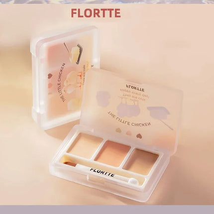 FLORTTE 3 Colors Cute Animal Series Concealer Palette Cove Concealer Cream Brighten Lasting Moisturizing Beauty