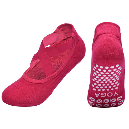 Women Non-Slip Yoga Socks Silicone Indoor Cotton Bandage Backless Pilates Fitness Sock Ladies Ballet Dance Sports Grippers Socks