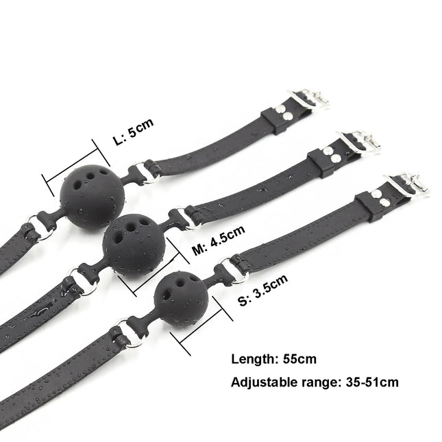 S M L Soft Safety Silicone Open Mouth Gag Ball Bdsm Bondage Slave Ball Gag Erotic Sex Toys For Woman Couples Adult Sex Games