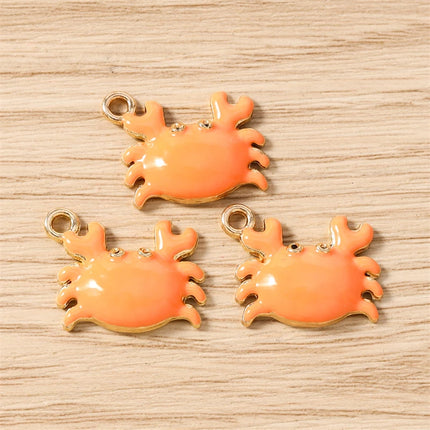 10pcs Cute Mix Marine Life Charms Enamel Starfish Lobster Crab Charms Pendants for Jewelry Making Necklaces Earrings DIY Gifts