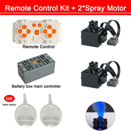 MOC Blue-tooth APP Remote Control Set - Rechargeable Battery Box Motor Set Speed Controller for PF Building Block Modifications