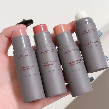 -Blush Stick Double-ended Expansive Color Natural Long Lasting Matte Makeup Monochrome Creamy Rouge Blush Stick