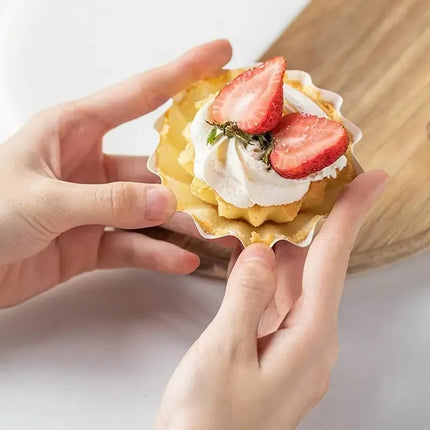 100pcs Disposable Muffin Cups Egg Tart Molds Heat Resistant Cupcake Cups Thickened Paper Cupcake Liners Tart Molds Baking Tools