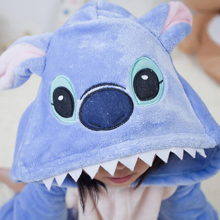 Kigurumi Kids Stitch Animal Cartoon Pajamas Children Sleepwear Girls Boys Onesies Cosplay Costumes For Christmas Halloween Party