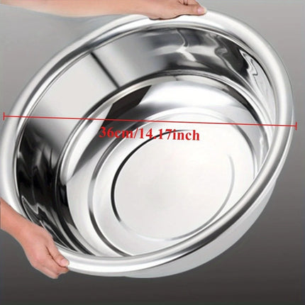 Oversized 36cm Metal Cooking Nesting Salad Bowls Large Capacity Washing Bowl Stainless Steel Mixing Bowl Set for Cooking