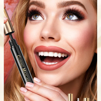 QIBEST Eyelash Makeup Set Eyebrow Eyelash Growth Serum Nourishing Enhance And 4D Black Mascara Curling Thick Lengthening Eyelash