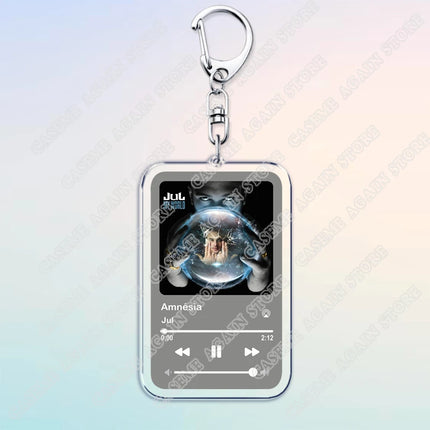 Popular French Rapper JUL Music Songs Keychains for Women Accessories Bag Oh Qu'elle Est Belle Code Keyings Jewelry Fans Gifts