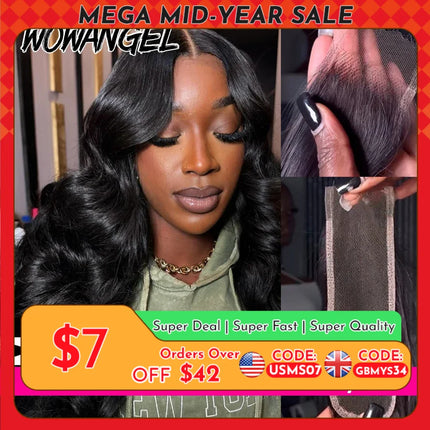 2x6 HD Lace Closure Only Body Wave Human Hair Pre Plucked Skinlike Deep Parting Kim K Closure Invisible Swiss Lace Remy Hair