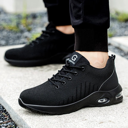 Safety shoes for men and women, breathable work sports shoes, steel toe shoes, puncture resistant safety protection shoes
