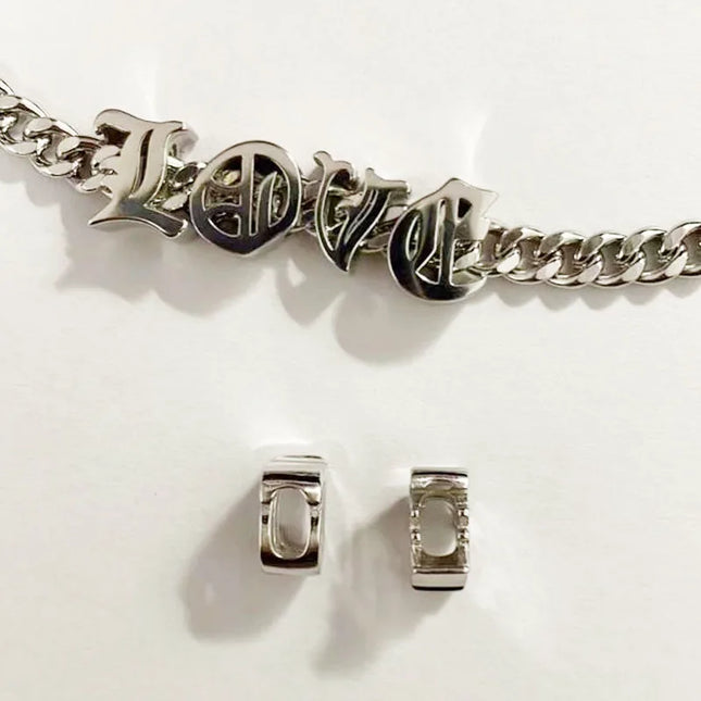 Unique Real 925 Sterling Silver Old English Letter A-Z Initial Charm Pendant For Women Girls Men Spiriti Jewelry Gift For Friend