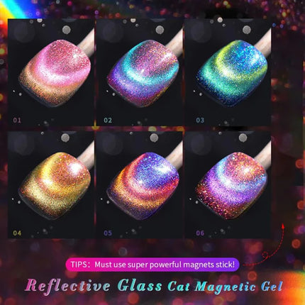 Light Cat Eye Glue Reflects Light Shatters Diamonds Nail Polish Oil Glue Polish Aurora Glitter Crystal Soak Off Manicure Magnet