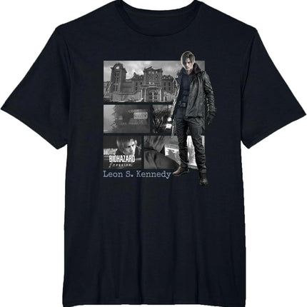 Resident Evil Leon S. Kennedy Requiem T-Shirt RE4 Remake Style Zombie Killer Raccoon City Survivor Horror Game Merchandise