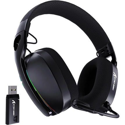 ATTACK SHARK L90 Ultralight Wireless Gaming Headset, BT, 2.4G, 3.5mm Wired, RGB Foldable 7.2 Surround Sound Over-Ear Earmuffs