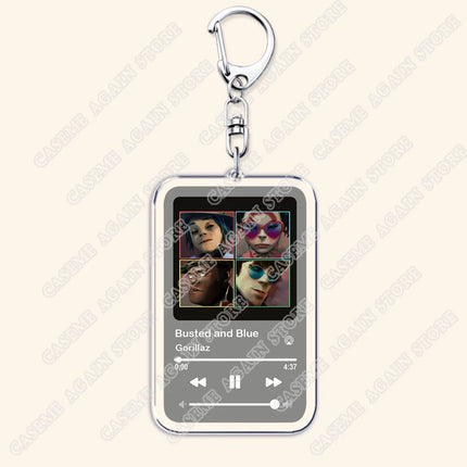 Hot Gorillaz Band Music Keychains for Women Accessories Bag Feel Good Inc Clint Eastwood Song Keying Jewelry Fans Friends Gifts