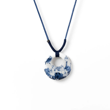 Miredo jewelry wholesale ceramic retro style necklaces women's pendant artware rope chain boondoggle #1119