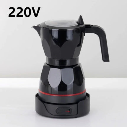 110V 220V 150ml Home Transparent Electric Moka Pot Aluminum Moka Pot Coffee Maker Simple Portable Coffee Pot
