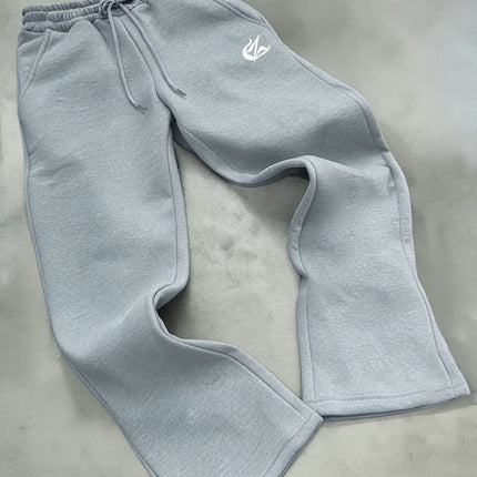 Minimal CZ Graphic Flare Sweatpants, Elastic Waist Pants For Skateboarding, Street Shooting & Night Outings