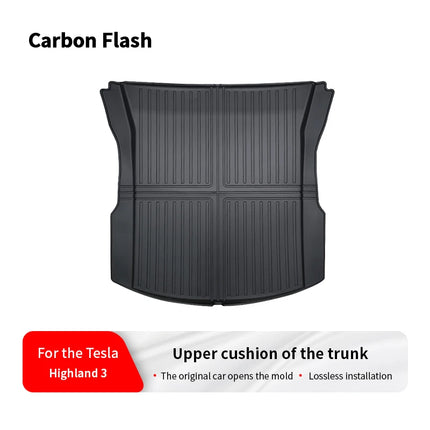 For Tesla 2024-25 Model 3 Highland 3 Rear Trunk Mat TPE Car Pads Waterproof Protective Trunk Mats Upper layer of trunk cushion