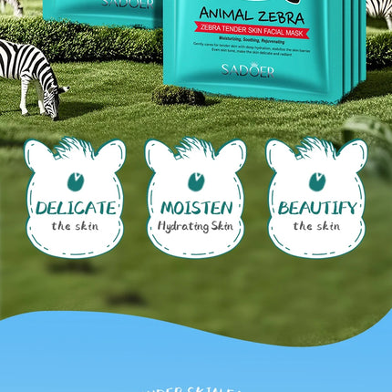 5pcs SADOER Animal Pattern Masks Face Mask Moisturizing Anti Wrinkles Anti-Aging Whitening Facial Masks Skin Care Novel Products