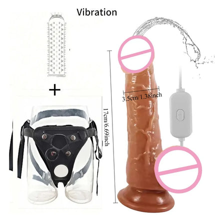 Realistic Vibration Squirting Dildos For Women Masturbation  Water Ejaculating Suction Cup Adult Anal Toy Sex Toy For Women 18+