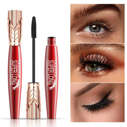 4D Mascara Waterproof Extra Volume Long -lasting Hyper Lengthening Eyelash Non-smudging Eyelashes Black Mascara