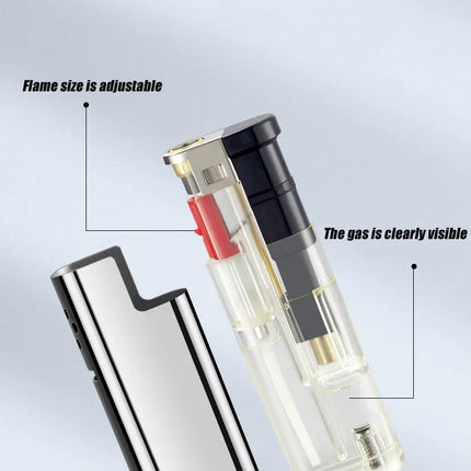 Outdoor Windproof Direct Spray Blue Flame Turbine Lighter Portable Butane Cigarette Lighter Ignition Smoking Accessories Tools