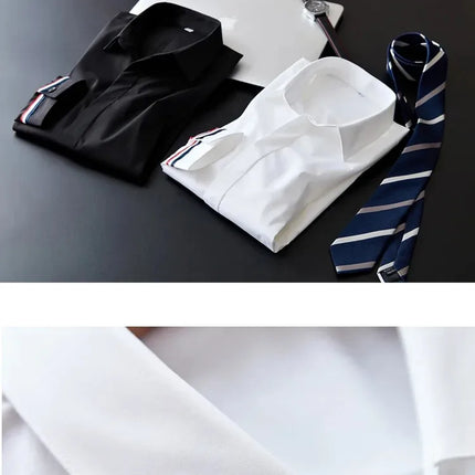 Fall Hot Sale Of The Season Men's Printed Casual Long Sleeve Shirt Elastic Slim Fit Business Shirt Fashionable Trendy Brand Squa