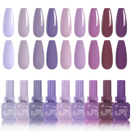 15ml gel Nail Polish set Including Red Pink Nude Gel Polish Kit LED Soak Off Polish Home DIY top coat