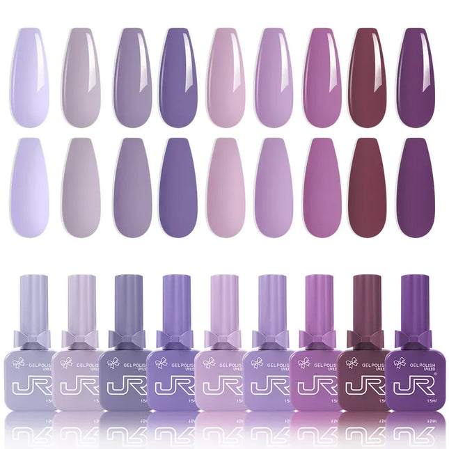 15ml gel Nail Polish set Including Red Pink Nude Gel Polish Kit LED Soak Off Polish Home DIY top coat