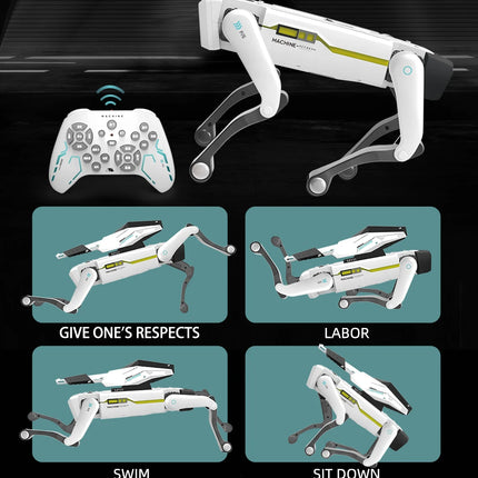 Teeggi Electric RC Intelligent Robot Dog Multifunction RC Mechanical Dog with turret Educational Toy Bionic Smart Robot Toy Gift