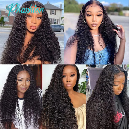 Phashion Water Wave 13x4 Lace Frontal Transparent Swiss 4×4 Closure Pre Plucked Ear to Ear Brazilian Human Hair For Black Women