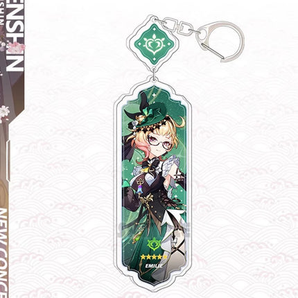 Anime Keychain Linnea Flins Durin Mualani Furina Arlecchin Key Chain Accessories Genshin Impact Cute Bag Pendant Key Ring Gift