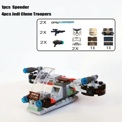 New Dropship Swamp Speeder Soldier Clone Walker Battles Army Packe Building Blocks Toys