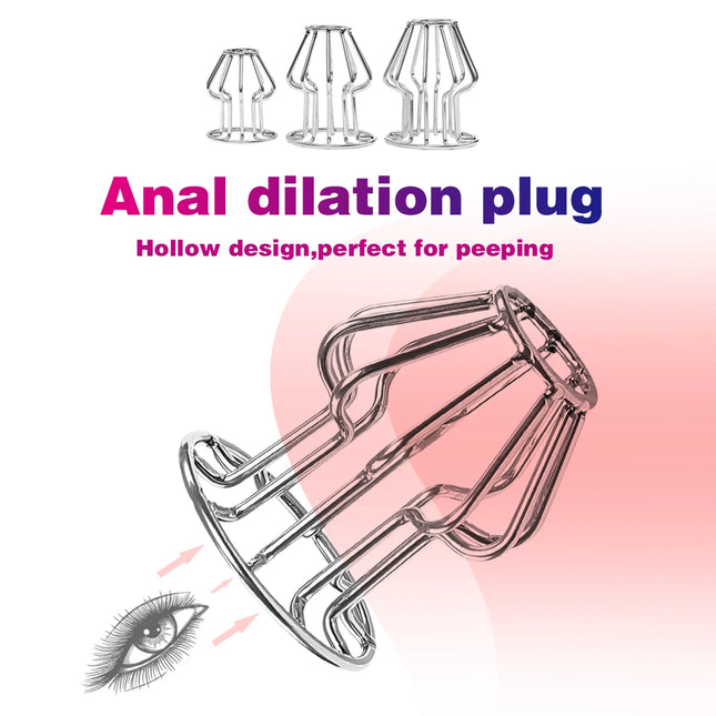 1PCS Metal Hollowed-Out Anal Plugs for Anal Dilatation Exercises, Masturbation & Couples Play, Adult Sex Toys