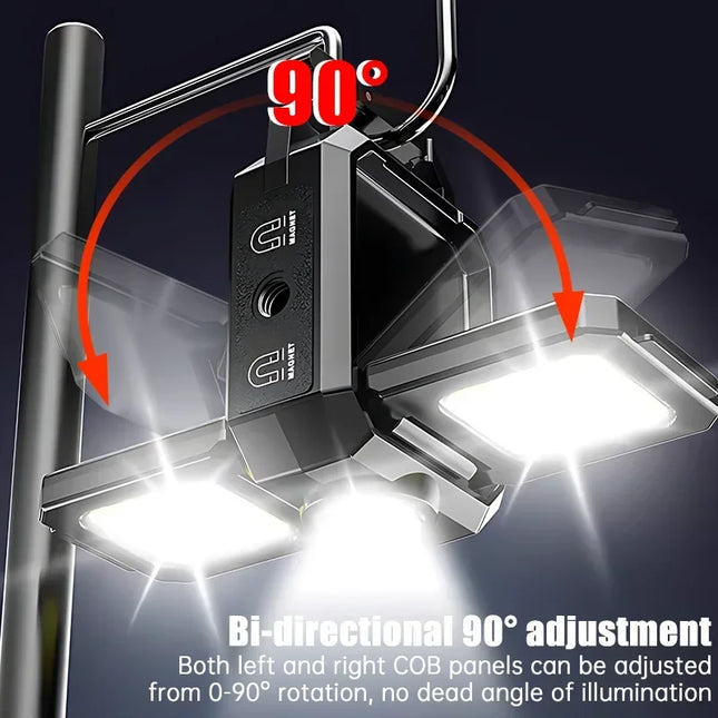 Flashlight Mini Keychain Light COB Work Light USB Rechargeable Lamp with 90° Foldable Side Lights Multifunctional Portable Torch
