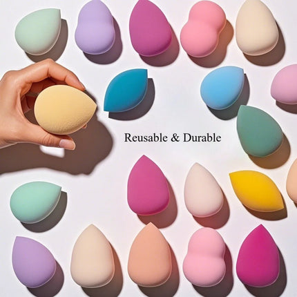 8Pcs Hydrophilic Makeup Sponge Set - Assorted Shapes & Powder Foundation | Non-Latex Flawless Application Professional Kit