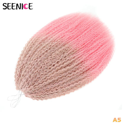 Brazilian Braids Synthetic Crochet Hair Afro Curls Braiding Hair Extensions For Women African Braided Kinky Curly Hair OmbrePink