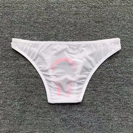 Sexy Open Crotch Panties Men Crotchless Underwear Ice Silk Plus Size Hole Briefs Erotic Male Lingerie Night Wear