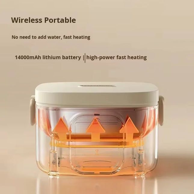 USB Rechargeable Portable Wireless Lunch Box Hot Selling Stainless Steel Plastic Housing Cordless Electric Food Outdoor