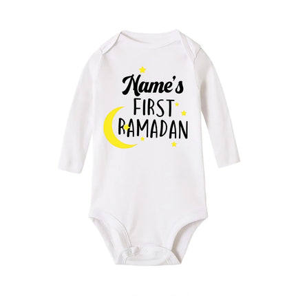 Personalized Ramadan Baby Bodysuit Custom Name Newborn Eid Jumpsuit Infant Ramadan Romper Islamic Muslim Holiday Babies Outfits
