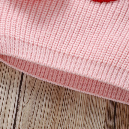 Baby Sweaters Knit Cute Cherry Pattern Newborn Infant Girls Crew Neck Long Sleeve Pullovers Knitwear 1-3Y Toddler Jumper Clothes