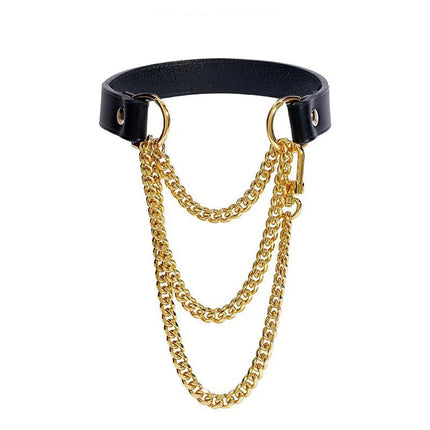 Genuine Leather Erotic Collar Punk Collar Choker Neckband Adult Couple SM Bondage Cosplay Luxury Necklace Personality Sex Toys